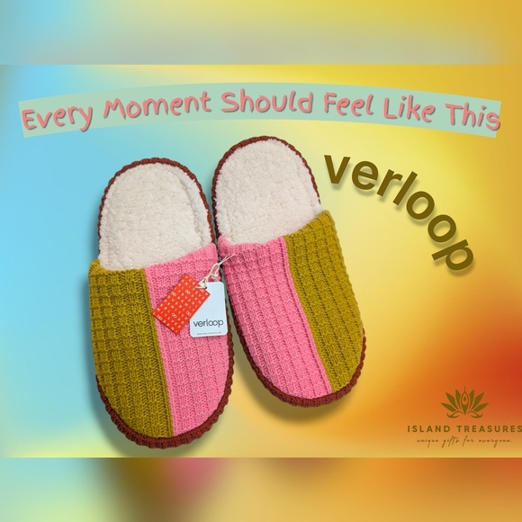 NWT VERLOO Knit Slide Slipper Sz W 9.5-12.5 / M 11 Golden Olive/Pink Colorblock - Picture 17 of 17